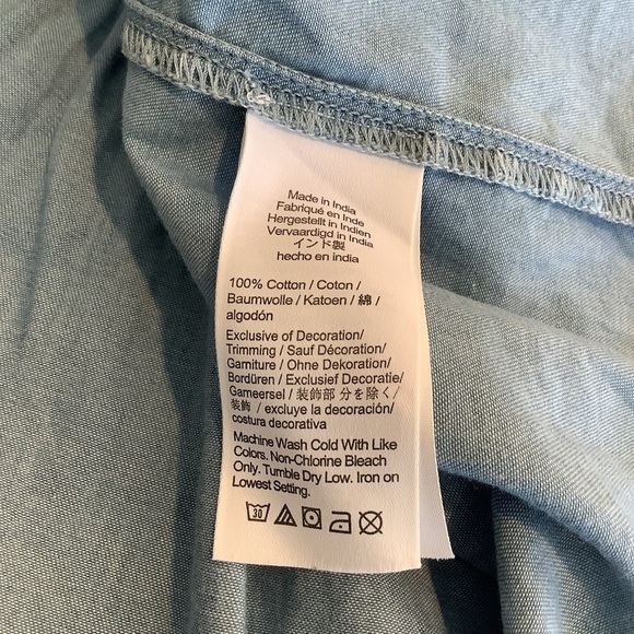 J Crew Crewcuts Blue Chambray Sundress with Flutter Sleeves Size 8 - Picture 6 of 6